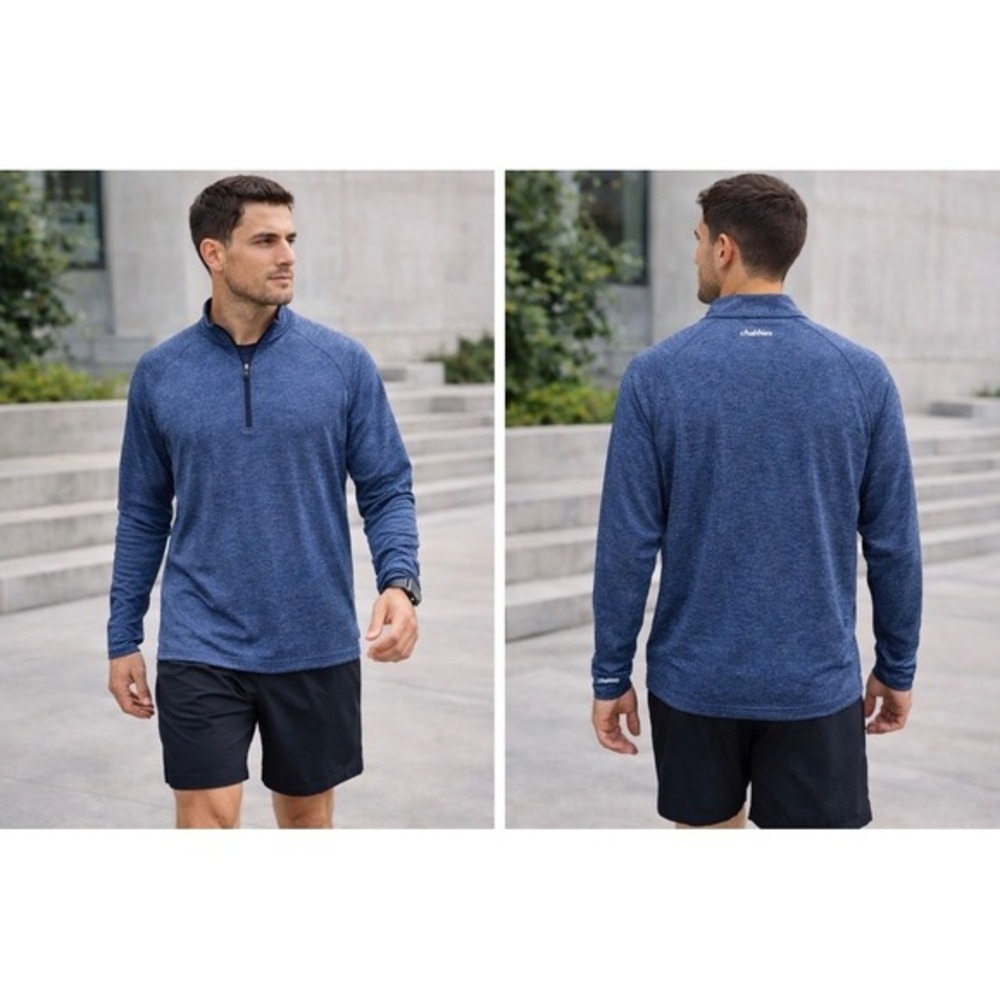 Chubbies‎ Performance Pullover Mens XL Blue Quarter Zip Lightweight Stretch